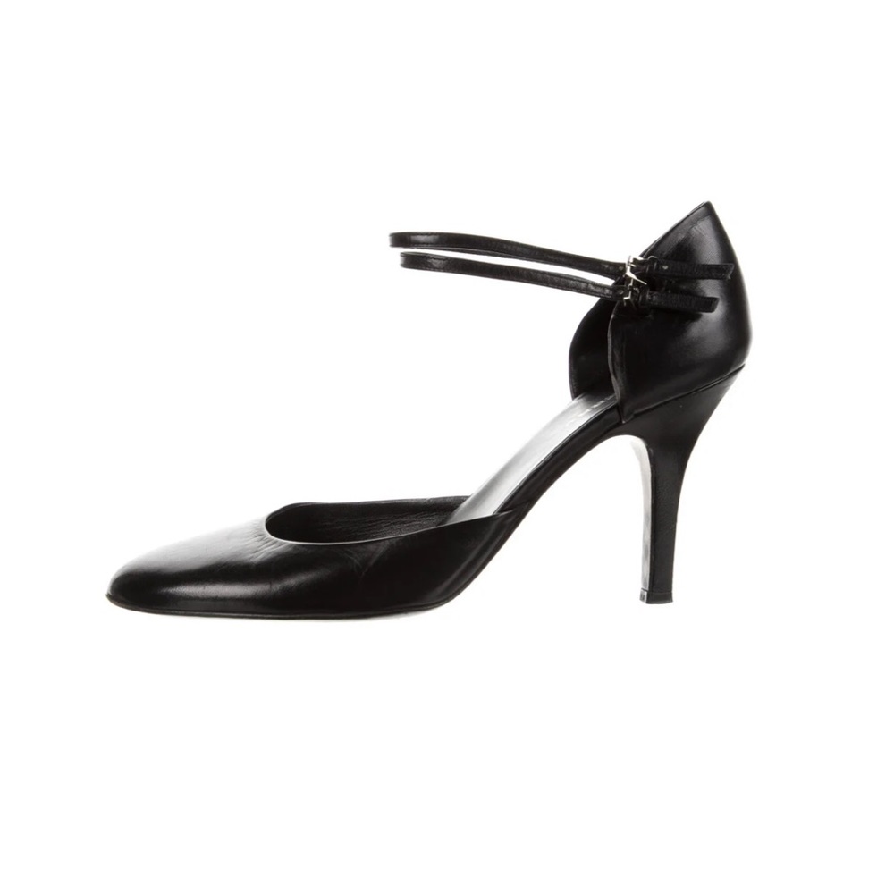 Burberry D’Orsay Pumps black leather high heels